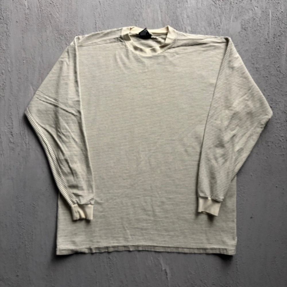 Vintage No Fear Striped Long Sleeve Shirt Large White 1990s Skateboarding